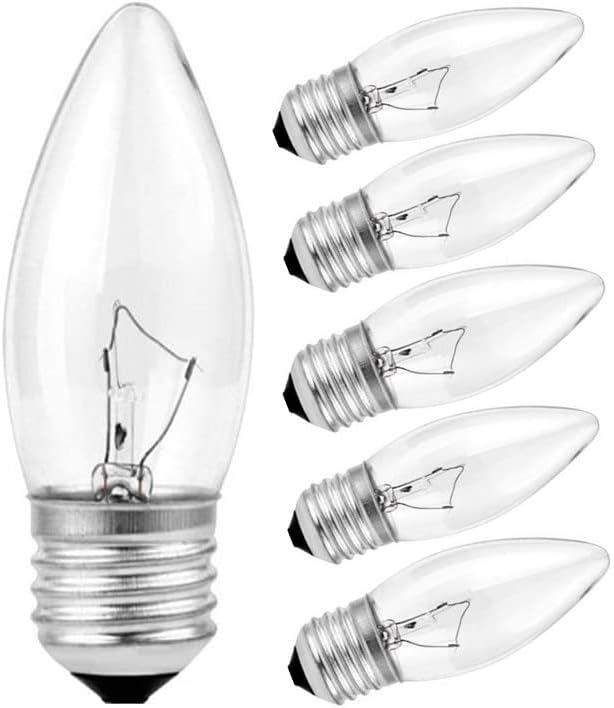 60W Incandescent Torpedo Tip Chandelier - 60W Equivalent Medium E26 Candelabra, TipIncandescent Clear Dimmable Light Bulbs and Medium E26 Base-ge Light Bulbs 60 watt6PACK