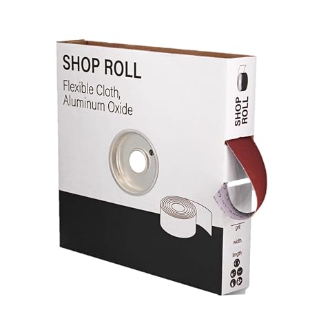 VSM 2" x 50yd (150'), 40 Grit (Coarse) Aluminum Oxide Sanding Shop Roll, F-Weight Cotton Cloth Backed Sandpaper Roll for Hand Finishing, Woodworking, Metal Working, Polishing