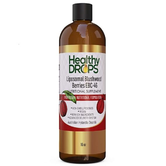 Healthy DROPS Liposomal Blushwood Berry Extract - EBC-46 Non-GMO Certified (16 oz)