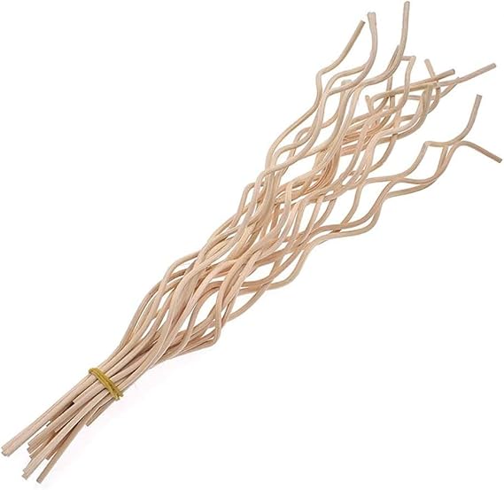 Royal Sapphire Reed Diffuser Sticks,Essential Oil Fragrance Handmade Aromatherapy Wavy Rattan Home Decor Volatile Stick Diffuser Replacement(Wood Color 50pcs) 9inches