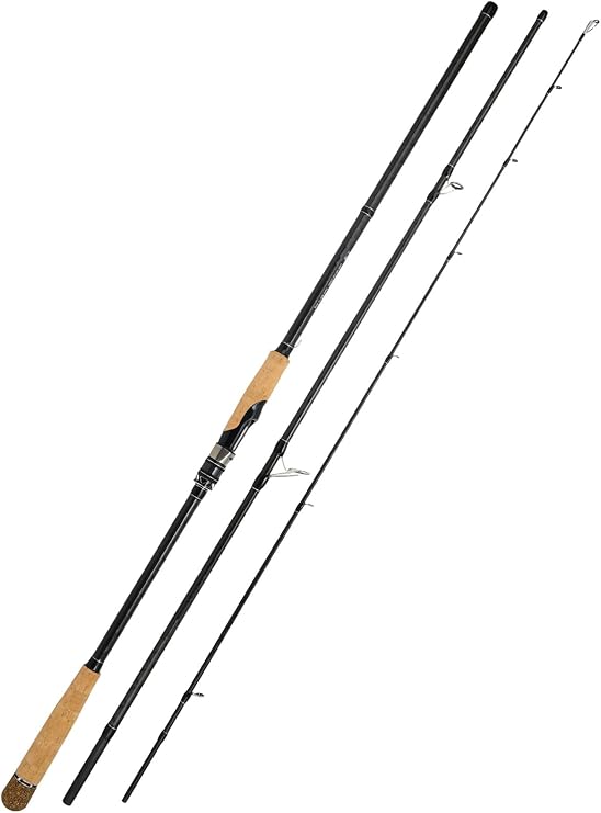 Jenseits 6-12Ft Fishing Rod, 2 & 3-Piece Spinning & Casting Pole | 24T Carbon Fiber, 3A & EVA Handle, Smooth Ceramic Guides for Bass, Walleye, Striper, Lake, Freshwater & Surf Fishing