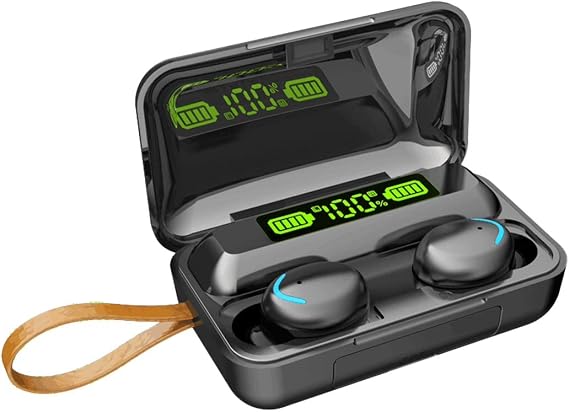 Santana Bembele by Carlos Santana Bluetooth Wireless Headphones with Mic & Lanyard, IPX5 Waterproof, 100H Playback, Charging Case with LED Power Display
