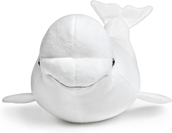 Simulation White Beluga Whale Plush Toy - Long Lifelike Delphinapterus leucas Doll Whale Stuffed Toys, Super Soft Realistic Sea Animals Beluga Whales Plush Gift Collection For Kids, 16Inches