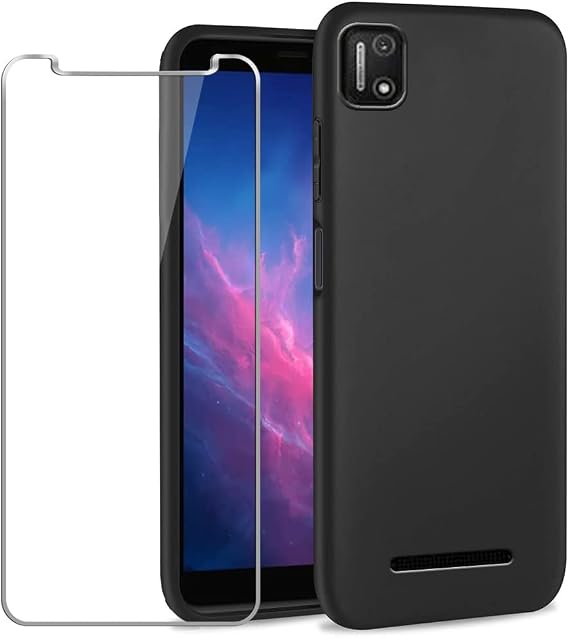 for Cloud Stratus C7 Case with Tempered Glass Screen Protector Slim Full-Body Silicone Bumpers Anti-Scratch Shockproof Protective Phone Case Cover for Cloud Mobile Stratus C7(Black)
