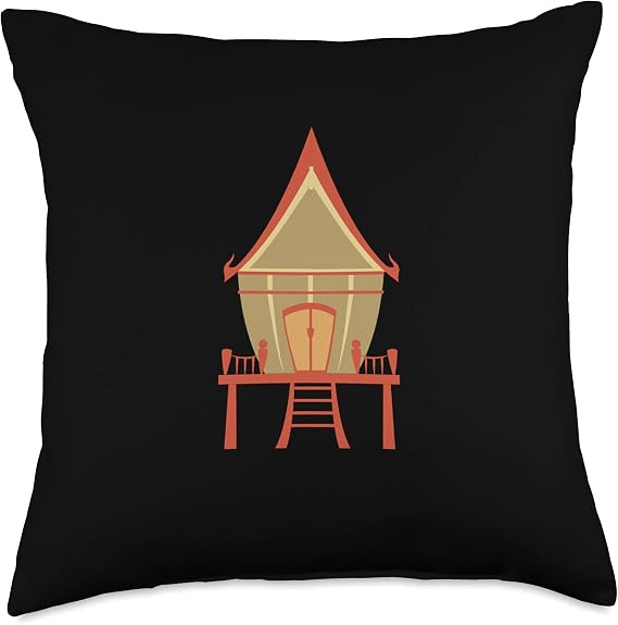 Traditional Thai House Throw Pillow
