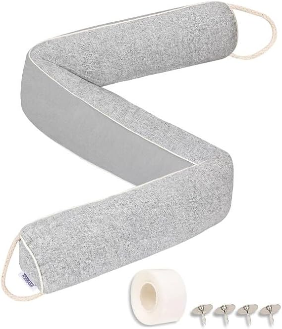 TORRAMI Under Door Draft Stoppers 30 Inch, Heavy Triangle Stop Draft Block Cold Air/Wind/Breeze Noise Blocker Door Sweeps Weather Stripping Bottom Seal Light Gray