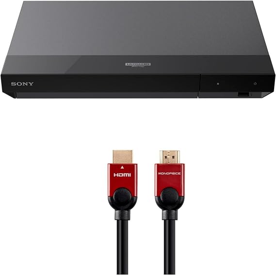 Sony Ubp X700 4K Ultra HD Blu Ray Player with Dolby Vision Plus (2 Items) | Dolby Vision and HDR10, Dolby Atmos, Hi-Res Audio, 4K Upscaling, WI-FI Streaming, Includes 6ft HDMI