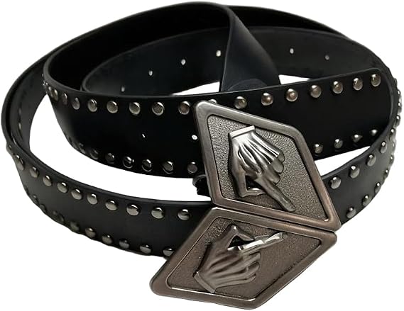 MYAYD Handmade Alloy Belt Buckle PU leather Belt Cosplay Costume Accessory for Caesar Zeppeli Cosplay