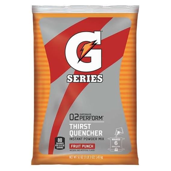 Gatorade Thirst Quencher Powder Fruit Punch, 51 oz Bag Makes 6 Gallons