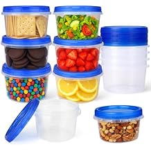 Palksky Freezer Storage Containers with Lids (12 Pack) - 16 oz Round Plastic Food Containers, Leakproof for Meal Prep, Soup, Deli & Leftovers