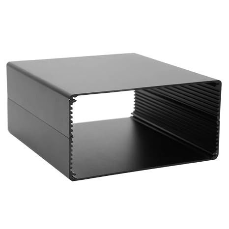 Dpofirs Aluminum Project Box Matte Black, 80x160x170mm DIY PCB Junction Heat Dissipation Casing with 2 x Shell, 2 x Baffle, Aluminum Box, Anti-Thunder Case
