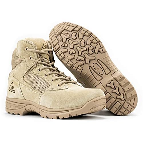 RYNO GEAR Tactical Combat Military Boots with CoolMax Lining, Contrast Stitching and Slip Resistant Sole