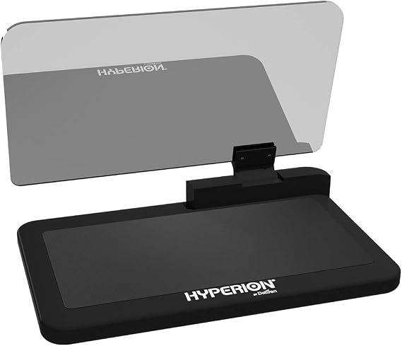 Hyperion Smartphone HUD Head Up Display Holder with Non-Slip Grip, 6 Inches Reflective and Repositioning Display for Optimal Viewing Angles.