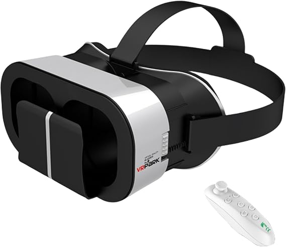 High Definition VR Headset - 3D Movie Viewer, Motion Tracking Display | Foldable Lightweight VR Headset, Mobile Device Goggles, Entertainment Panoramic Video, Educational Glasses Kit