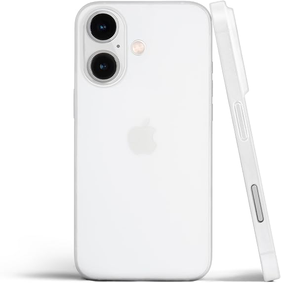 totallee Thin iPhone 16 Case, Thinnest Cover Ultra Slim Minimal - for Apple iPhone 16 (2024) (Frosted Clear)