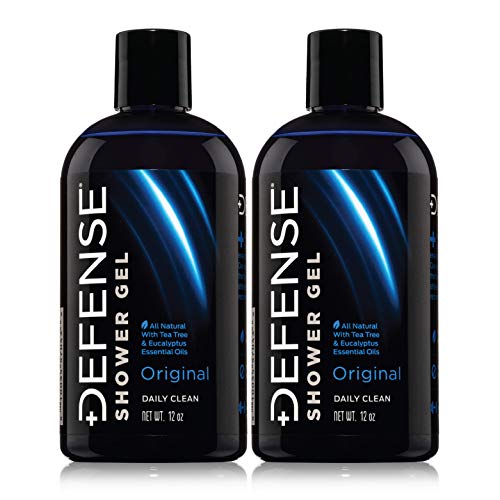 Defense Soap Tea Tree Body Wash | All Natural Organic Shower Soap for Athletes | Odor Control & Skin Fungal Protection for Sports, Post Workout & Recovery - 12 oz Pack of 2