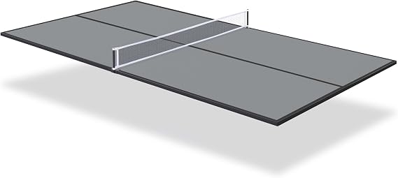 84" Mid-Size Foldable Ping Pong Table Top for Pool Table, Indoor Outdoor Table Tennis Conversion Top w/Net & Premium Foam Padding, Lightweight and Portable (Grey)