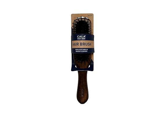 Cala Men's Paddle Hair Brush (Dark Wood) - Flexible Cushion, Eco-Friendly, Comfort Grip