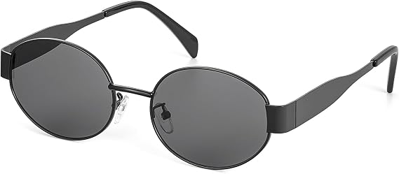 JIM HALO Polarized Oval Sunglasses for Women Men Trendy Retro Sun Glasses Classic Shades UV400 Protection