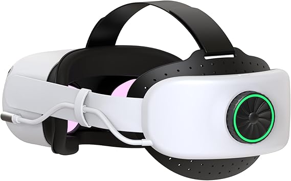 BUSQUEDA Elite Strap with Battery for Oculus Quest 2,8000mAh Extend 9hrs Playtime,Fast Charging VR Power,Counter Balance&Adjustable Head Strap for Enhanced Support and Comfort in VR