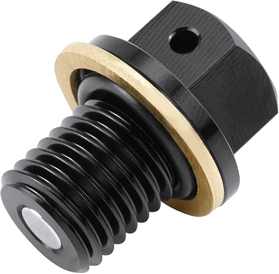 NICECNC Black M12 x 1.5 Magnetic Oil Drain Plug Bolt Dirt/Street Bike | Compatible with Yamaha WR400F YZ125 YZ250G R YZ426F TTR250 TTR90,YZ250 YZ250X 2016-19 YZF-R25 YZF-R3 2015-18 MT-25 MT-03