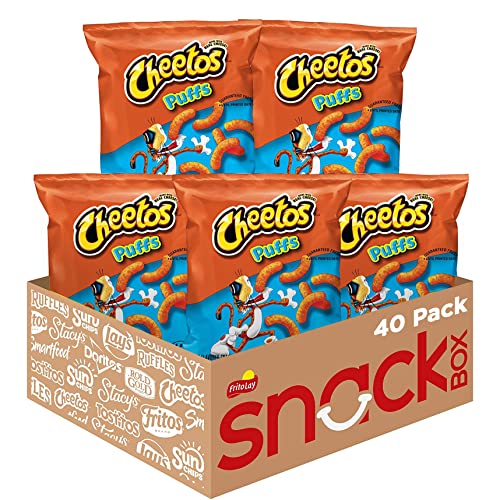 Cheetos Cheese Flavored Snacks, Puffs, 0.875 Ounce Pack of 40