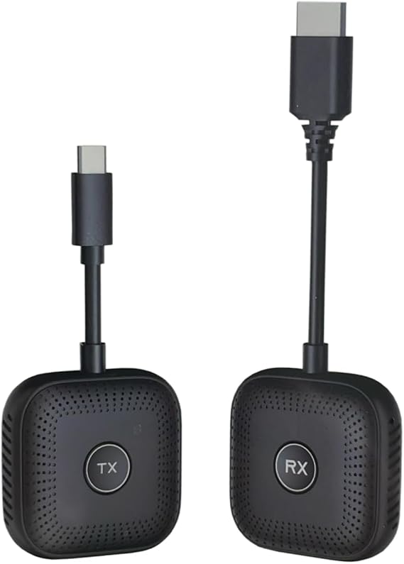 Coverzone Kablosuz HD Görüntü Aktarıcı Seti USB-C TX RX | 1080P 60Hz Tak Çalıştır | Bilgisayar TV Bağlantı Kiti | İnternetsiz Ekran Yansıtma - S1 Type C