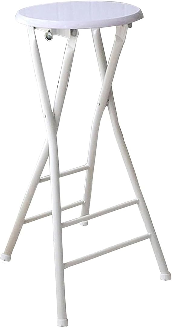 Kitchen Stool Portable Metal Folding Stool Foldable Kitchen Bar Stool with Footrest Compact Outdoor High Chair for Outdoor Party Camping