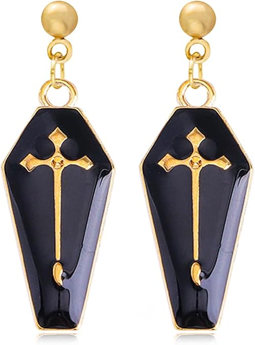 ANXIN STORE Gothic Retro Exaggerated Creative Cross Earrings Punk Style Funny Exaggerated Alternative Personality Earrings Female Gift