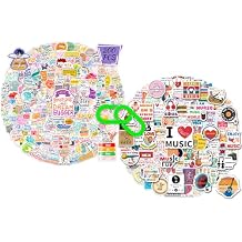 WAKEMOODEI 400PCS Motivational Stickers: 200 Music Inspirational Stickers