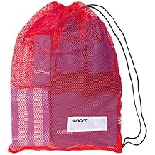 Swim Training Set Hand Paddles for Stroke Power + Quick-Dry Mesh Bag for Gear Storage Swimmers ( Black - Red )