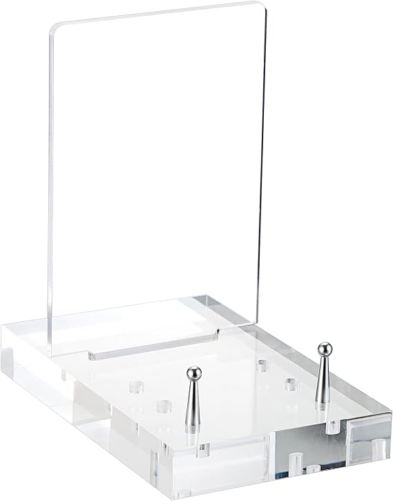 Acrylic Display Easel Stand with Adjustable Silver-tone Hardware Clear Acrylic Tabletop Display Easel for Frame Photo Certificate Plate Holder