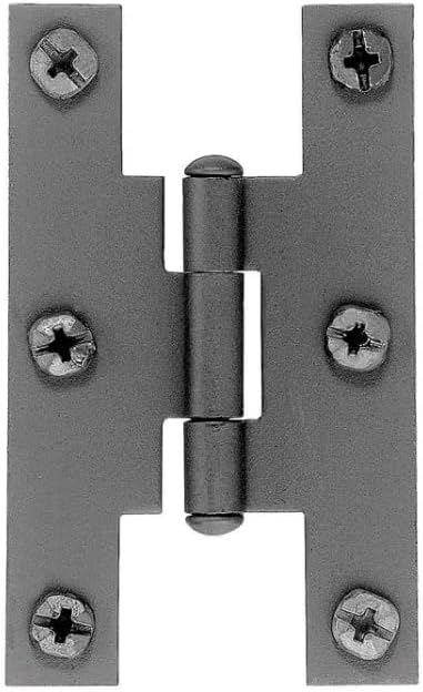 Acorn AH1BQ 3" H x 1 13/16 W "H" Style Cabinet Hinges in Forged Iron, Black (1 Pair)