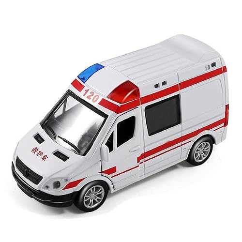 Ambulance Toy Car, Toy Ambulance Boys Age 3-5 Medical Transport Emergency Vehicle High Simulation Alloy Rescue Vehicle with Open Doors for Birthday