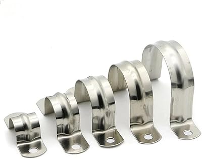 Clamp Assortment Kit, 5mm-100mm Pipe Saddle Clamps Hose Clamps 304 Stainless Steel Pipe BracketM25 5pcs