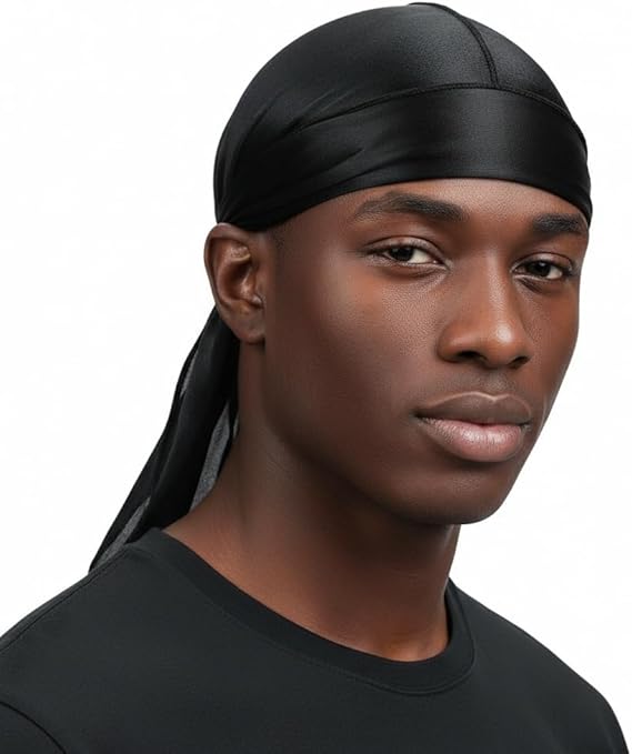 Silky Satin Durags for Men Women Durag Silk Satin Du Rags Long Tail Do Rag Cap Designer Doo Rags Cap Headwrap for Waves