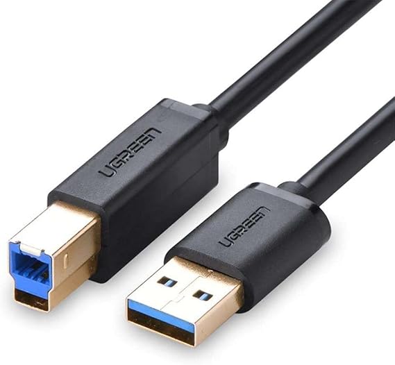 Ugreen USB-A 3.0 & USB-B 3.0 Printer Cable, 1 Meter, Black