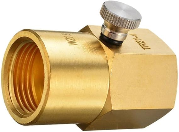 Brass TR21-4 to CGA320 Gas Cylinder Refill Adapter for SodaStream, Simple Home Use with Large US or Canada Cylinders, Efficient Bulk CO-2 Transfer, Gold
