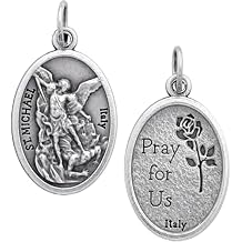 100-Pack St. Michael the Archangel Medals 1" Silver Plated Catholic Medals Bulk Made in Italy Saint Michael Patron of Police, Military, and Protection