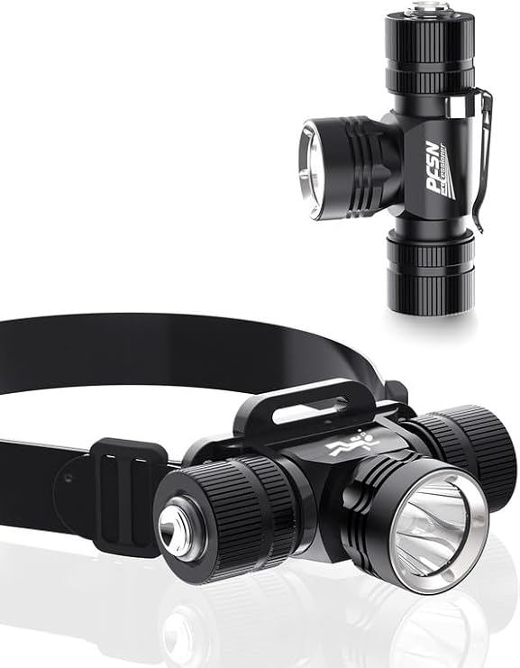 Diving Headlamp Scuba Dive Light - PFSN 3IN1 Dive Headlight 1200 Lumens, IP68 Waterproof 80m Underwater Headlamp for Diving, Diving Flashlight Best for Diver (Included 2X Rechargeable Batteries)