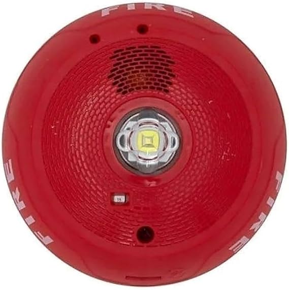System Sensor PC2RKLED L-Series Outdoor Ceiling-Mounted Horn Strobe, 2-Wire, FIRE, Red