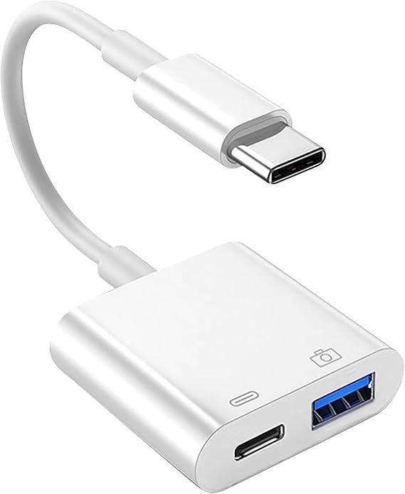 Apple USB-C to USB 3.0 Adapter with 30W PD Charging Port, Type-C to USB A Port OTG Cable Compatible with iPhone 15, MacBook Pro Air, iPad Pro, iMac, Surface, Galaxy S22/S21 and Other USB C Devices