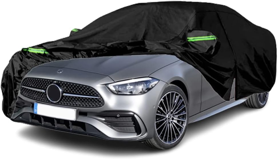 LTDNB Waterproof Car Covers Compatible with 2008-2023 Mercedes Benz C-Class C250 C300 C350 C400, All Weather Custom-fit Car Cover with Zipper Door for Rain Snowproof UV Windproof