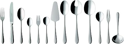 Villeroy & Boch Oscar Cutlery for up to 12 People, 68 Pieces, Stainless Steel, 1810
