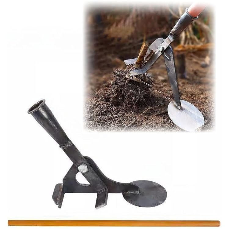 Manual Tree Stump Remover - Corn Stalks & Soybean Root Puller, Heavy-Duty Post Puller & Root Extraction Tool with Flat Head for Easy Removal