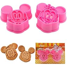 2pcs Cartoon Mouse Cookie Cutters Cake Baking Sugarcraft Crafts Mold Bakeware-plastic