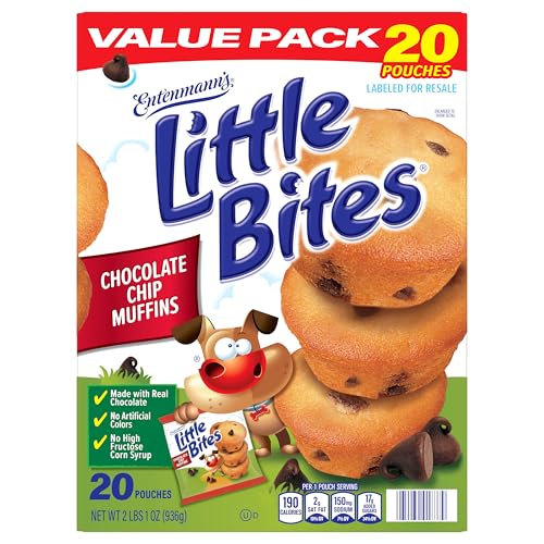 Value Pack Little Bites Chocolate Chip Muffins, 20 individual packs, 4 ct each, Mini Muffins, 33 oz Multipack