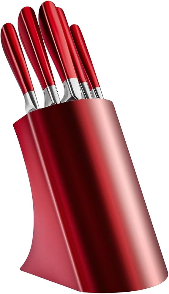 Karaca Samuray Flash Red Japon Çeliği 6 Parça Standlı Bıçak Seti