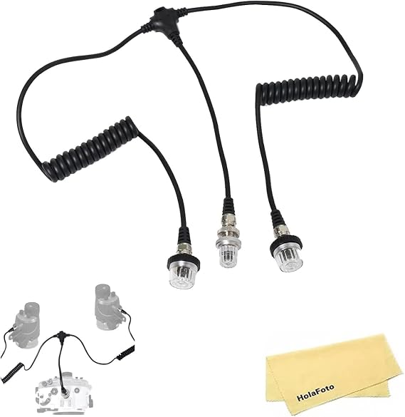 Sea Frogs OF-02 Double Synchronization Cable, Dual 5-Pin Sync Cord, Fiber Optic Line to Nikonos Type Bulkhead for seaFrogs Underwater housings Compatible with Sea Frogs, Sea & Sea, and INON strobes | Underwater strobe or video light for Seafrogs camera housings, diving photos and wide-angle underwater shooting.