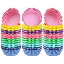 Selizo 600 Pcs Cupcake Liners Cupcake Wrappers Cupcake Paper Baking Cups for Cake Balls, Muffins, Cupcakes and Candies, Assorted Bright Colors